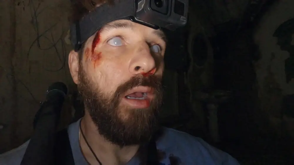 A possessed and bloodied Shawn Ruddy in Deadstream 2022