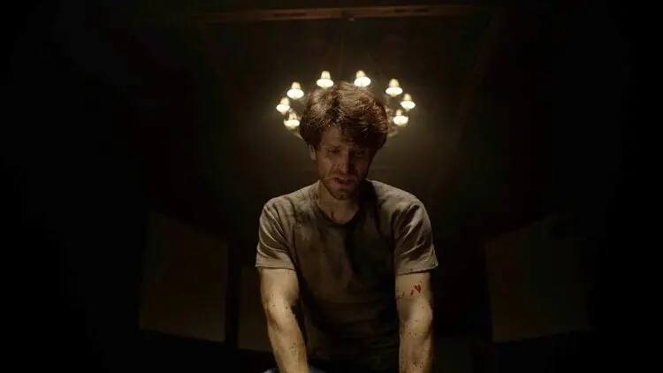 A bloodied and exhausted Cole Turner near the end of No Escape 2020