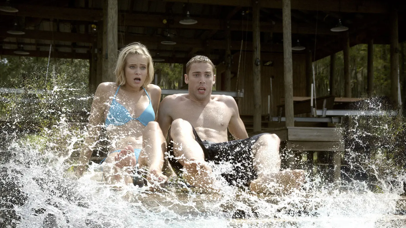 Sara and Nick together at the lake in Shark Night 2011
