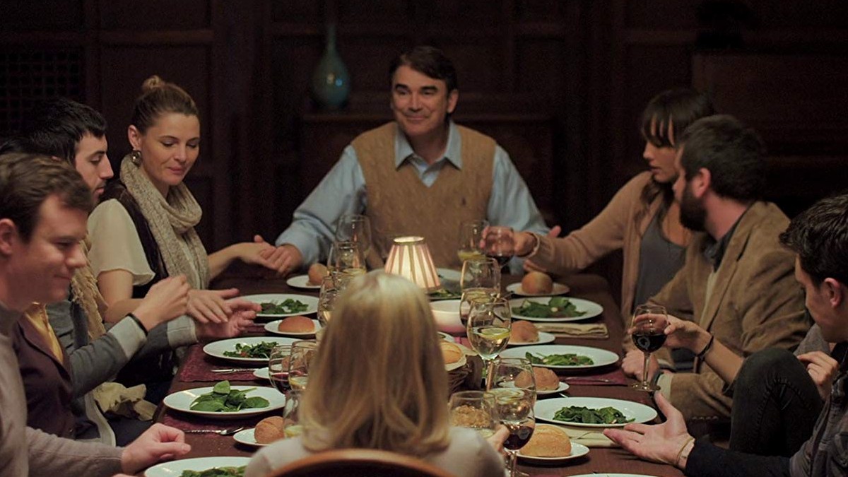 The Davison family gathered around the dinner table